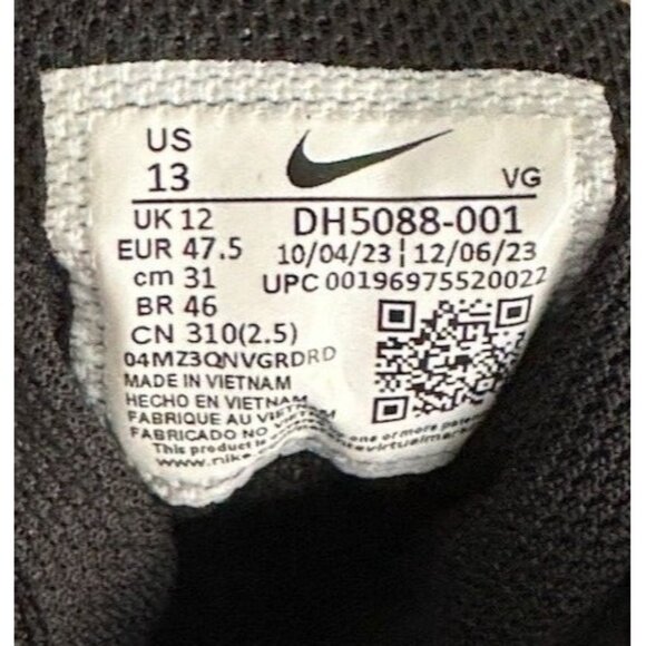 Nike Vapor Edge Shark 2 Football‎ Cleat Black White DH5088-010 Men's 13 NEW - Picture 6 of 13